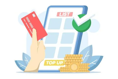 Mobile Payment and Digital Wallet Concept. Online payment transaction system. Stock Illustration