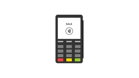 Mobile payment animation with POS Terminal  using NFC technology. 動画素材 100751341