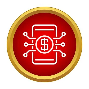 Mobile payment application processing digital financial transactions icon Stock Illustration