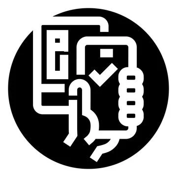 Mobile payment confirming digital transaction success icon Stock Illustration