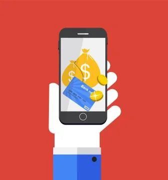 Mobile Payment Flat Concept Vector Illustration Stock Illustration