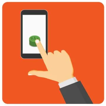 Mobile payment. Flat design style illustration. Stock Illustration