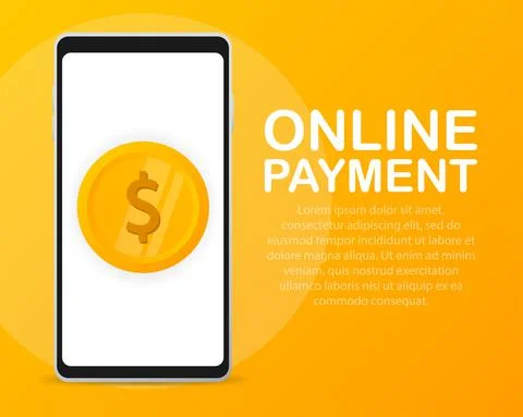 Mobile payment flat design style vector illustration, smartphone on the scree Stockillustratie