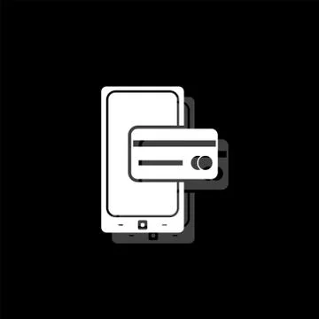 Mobile payment icon flat Stock Illustration