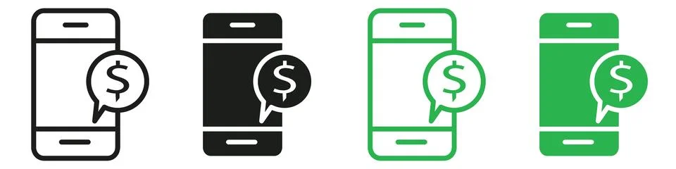 Mobile payment icon mark in filled style Illustration