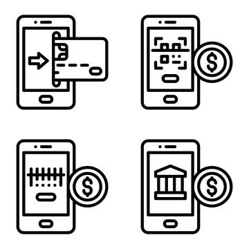 Mobile payment icon set 2 Payment related vector Stock-Illustration