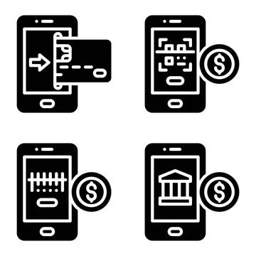 Mobile payment icon set 2 Payment related vector Stock-Illustration