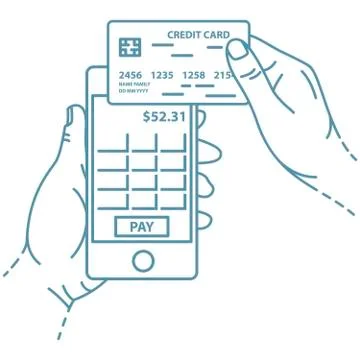 Mobile payment illustration Stock Illustration