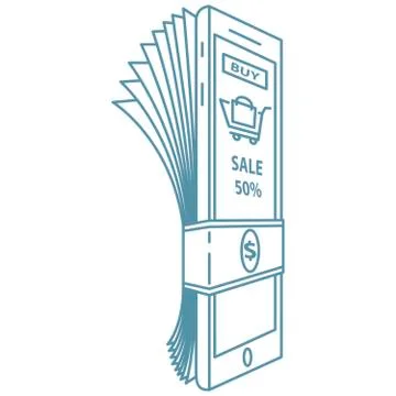 Mobile payment illustration Stock Illustration