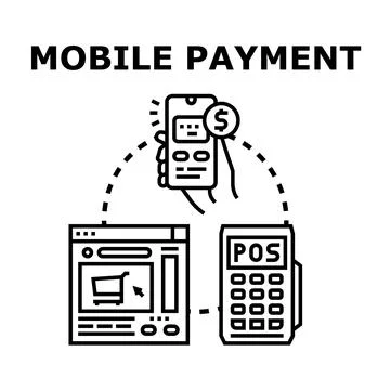 Mobile payment methods for online transactions and shopping Stock Illustration