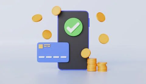 Mobile payment, mobile banking transaction, online Card Payment Stock Illustration