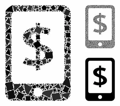 Mobile payment Mosaic Icon of Irregular Elements Illustrazione stock