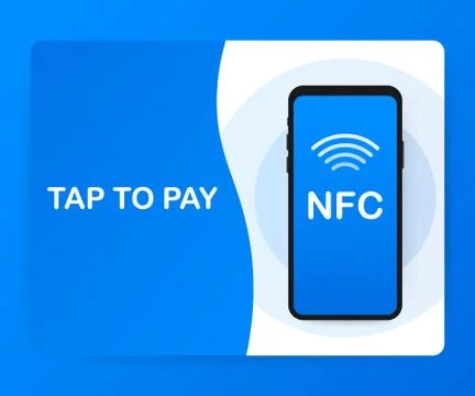 Mobile payment. NFC smart phone concept flat icon. Vector illustration. Stock Illustration