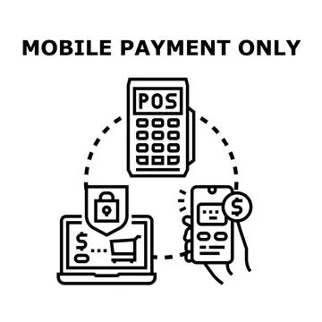 Mobile payment only for secure online ordering Stock Illustration