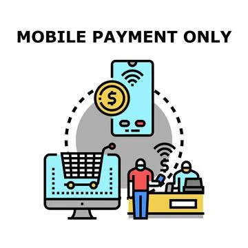Mobile payment only system for online shopping Stock Illustration