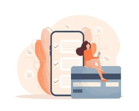 Mobile payment people. Flat isometric vector illustration. Qr code, mobile Illustrazione stock