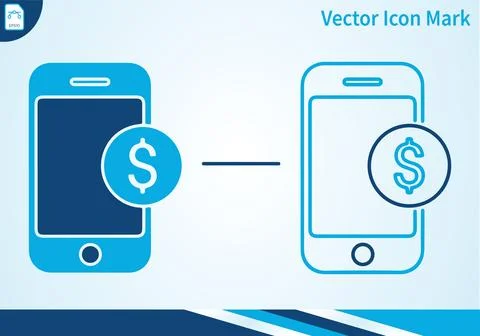 Mobile payment phone app dollar icon vector flat isolated. Stock Illustration