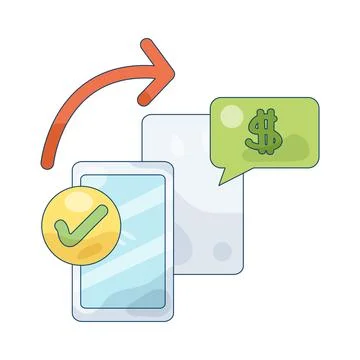 Mobile payment processing Stock Illustration