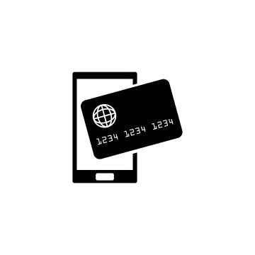 Mobile Payment Processing NFC Flat Vector Icon Stock Illustration