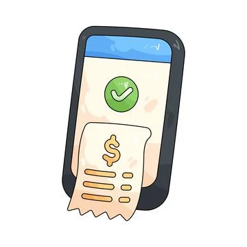 Mobile payment receipt Stock Illustration