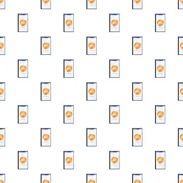Mobile payment seamless pattern displaying digital transaction Stock Illustration