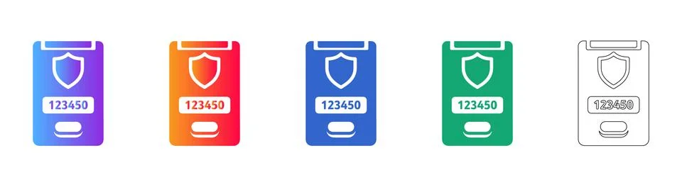 Mobile Payment Security and Verification Icons Stock Illustration