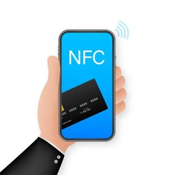Mobile payment. Tap to pay. NFC smart phone concept flat icon. Near field com Illustrazione stock