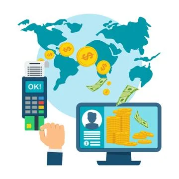 Mobile payment terminal Illustrazione stock