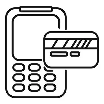 Mobile payment terminal processing credit card transaction icon 库存插图