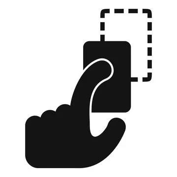 Mobile payment using nfc technology by a hand holding smartphone for contactl Stock Illustration