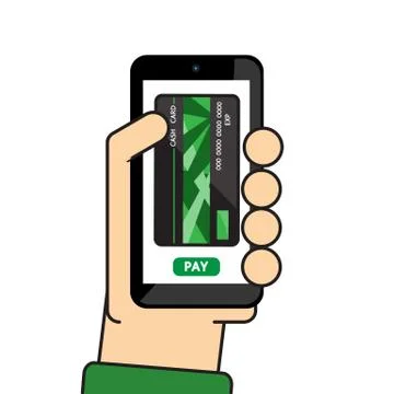 Mobile payment vector cartoon design for business finance. Stock Illustration