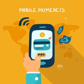 Mobile payments with earth Stock Illustration