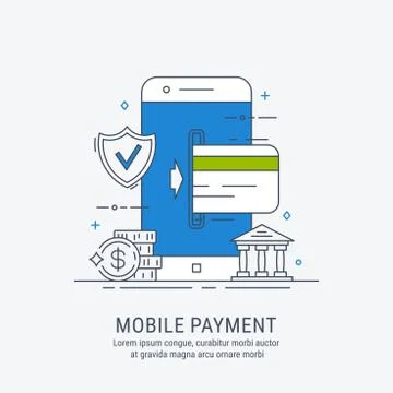 Mobile payments illustration Stock Illustration