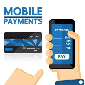 Mobile payments vector business design. Stock Illustration