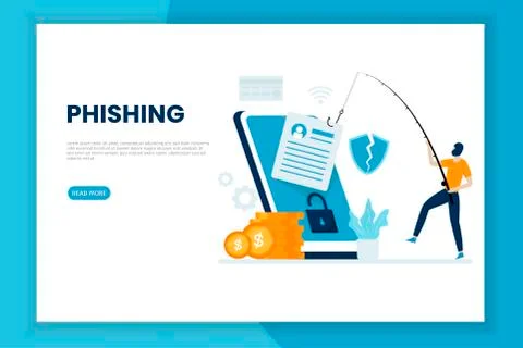 Mobile phishing attack illustration concept Stock Illustration