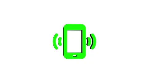 Mobile phone 3d icon rotation 4k animation sign on background Stock Footage 313485889