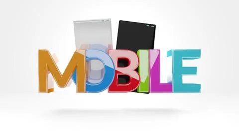 Mobile phone 3d-illustration Stock Illustration