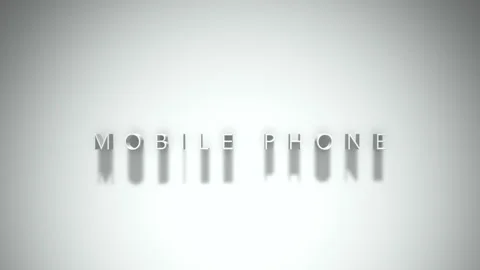 MOBILE PHONE 3D title animation with shadows on a white background Vídeos de archivo 296764589