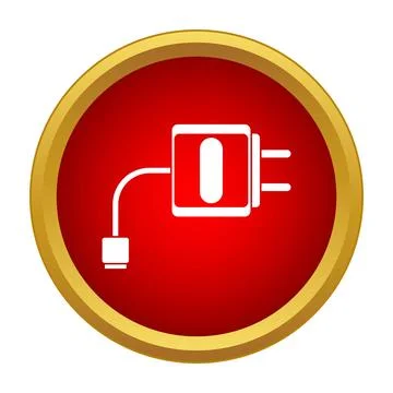 Mobile phone ac adapter charging plug icon Stock Illustration