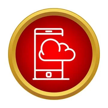 Mobile phone accessing cloud storage and data computing Ilustración de archivo