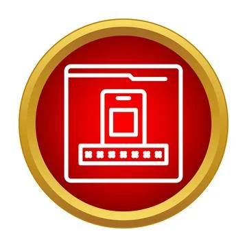 Mobile phone accessing secure folder with password Stock Illustration