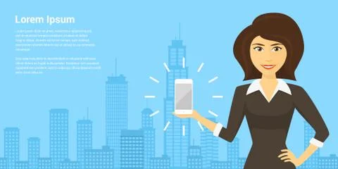 Mobile phone advertisement Stock Illustration