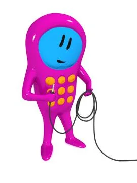 Mobile phone and  cable Stock Illustration
