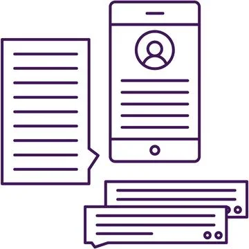 Mobile phone and chat speech bubble icon Stock Illustration