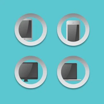Mobile phone and computer device theme Stock Illustration