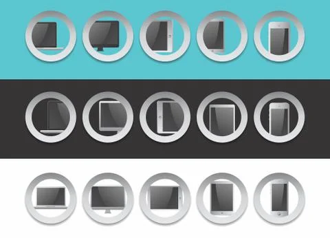 Mobile phone and computer device theme Stock Illustration