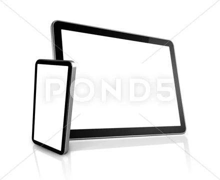Mobile phone and digital tablet pc computer Stock Illustration