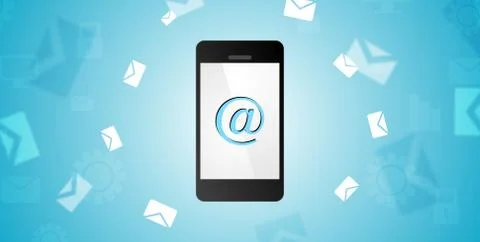 Mobile phone and emails background Stock Illustration