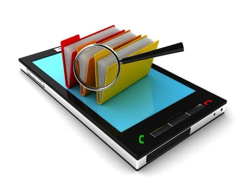 Mobile phone and folder Stock Illustration