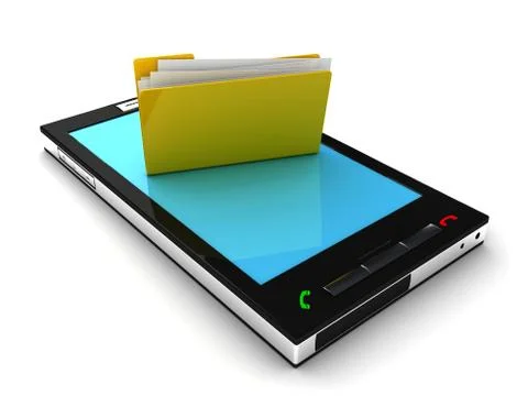 Mobile phone and folder Illustrazione stock